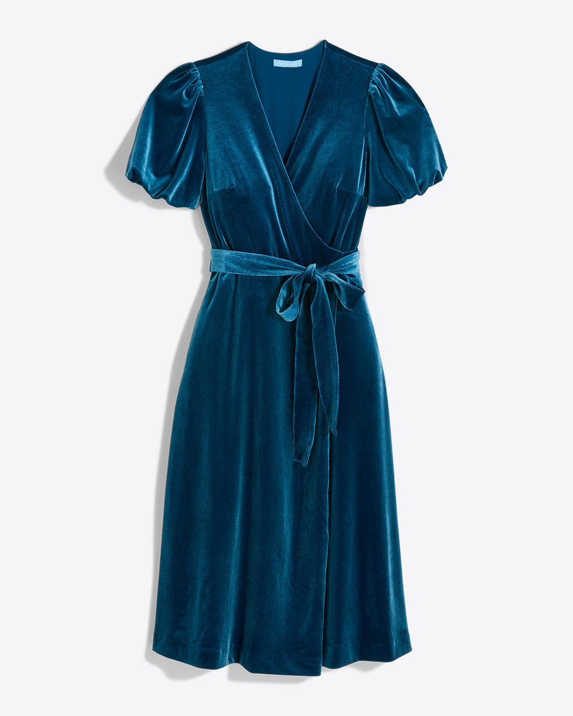 Miranda Wrap Dress in Blue Velvet