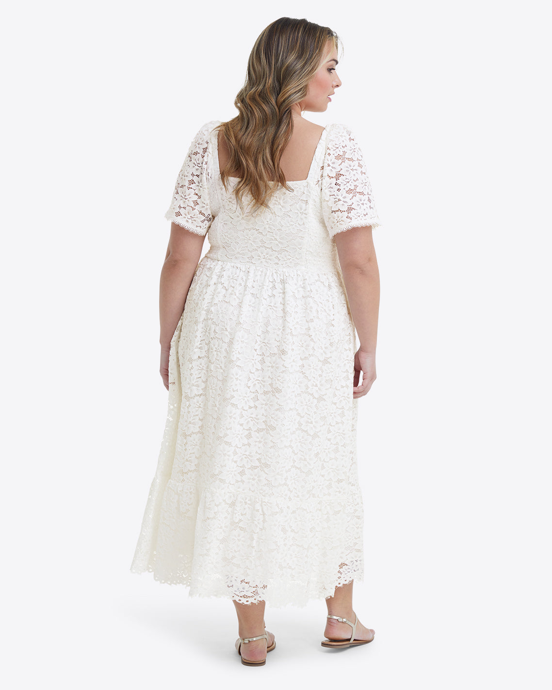 lace midi dress with sleeves