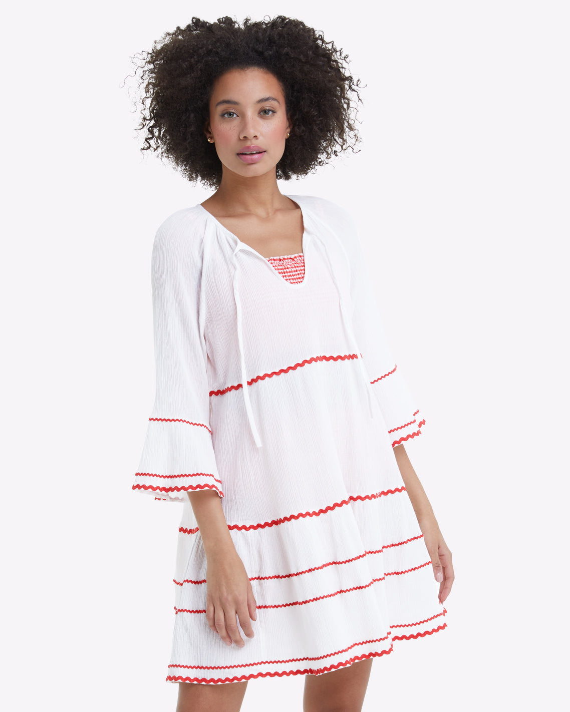 Crinkle Cotton Tiered Cover Up