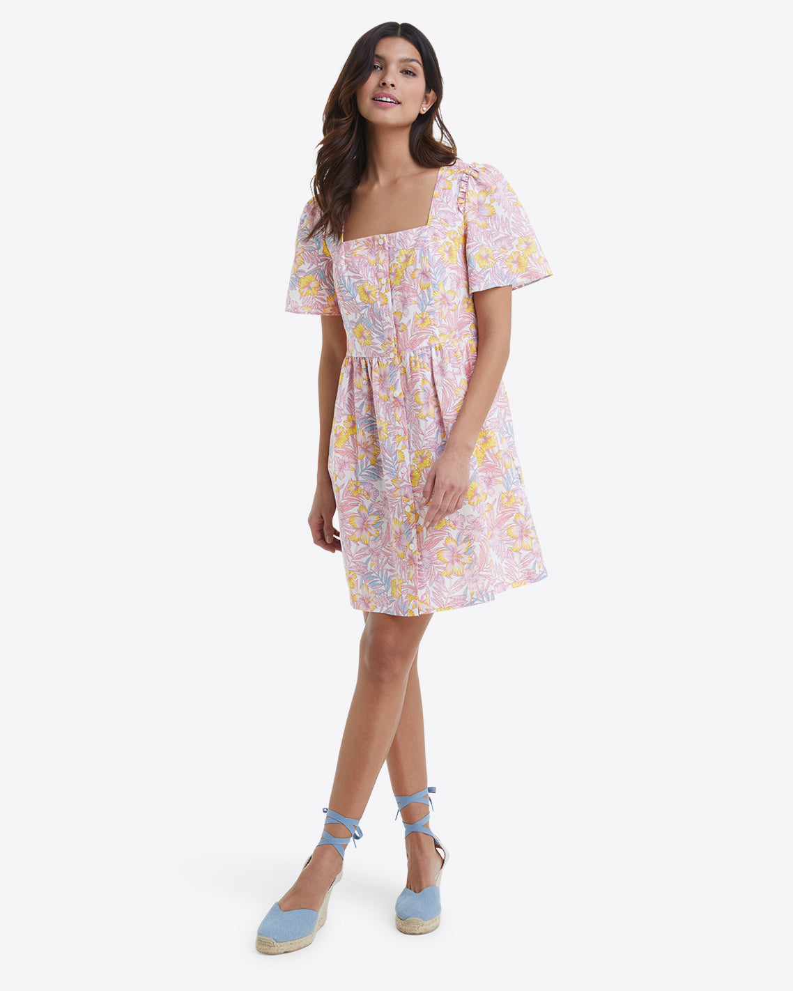 Danielle Mini Dress in Lily Floral