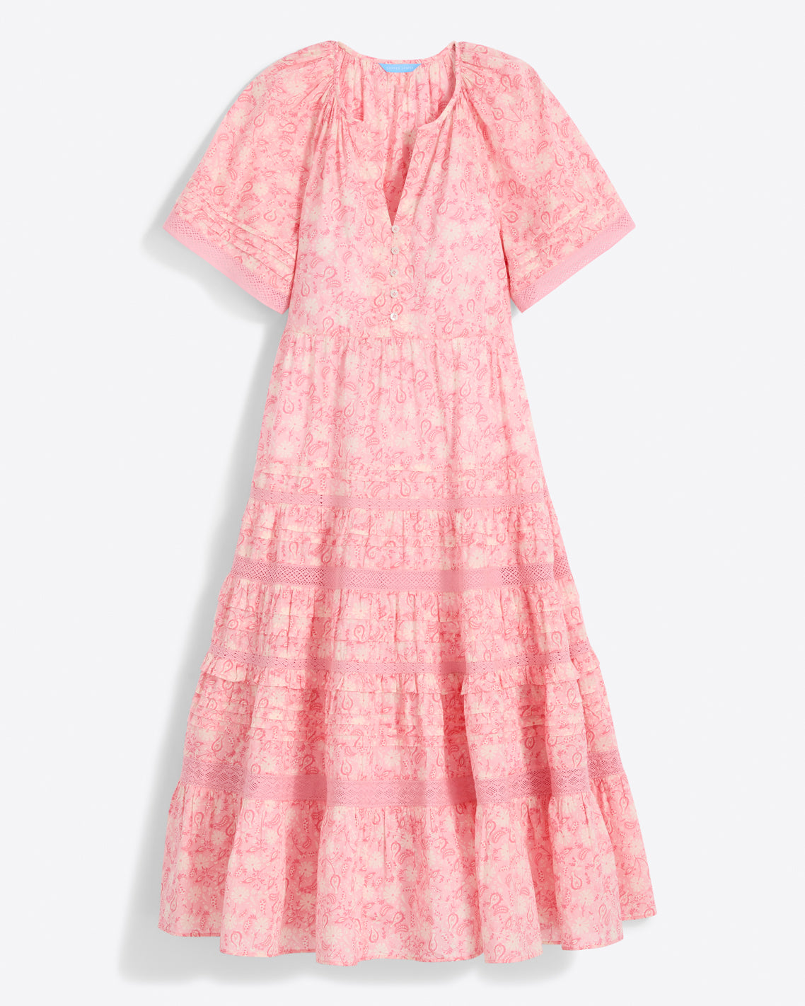 Carlene Midi Dress in Pink Paisley