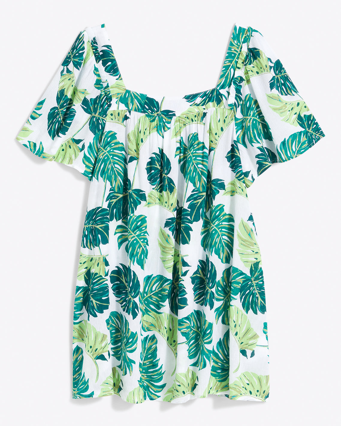 Square Neck Dress in Monstera Floral