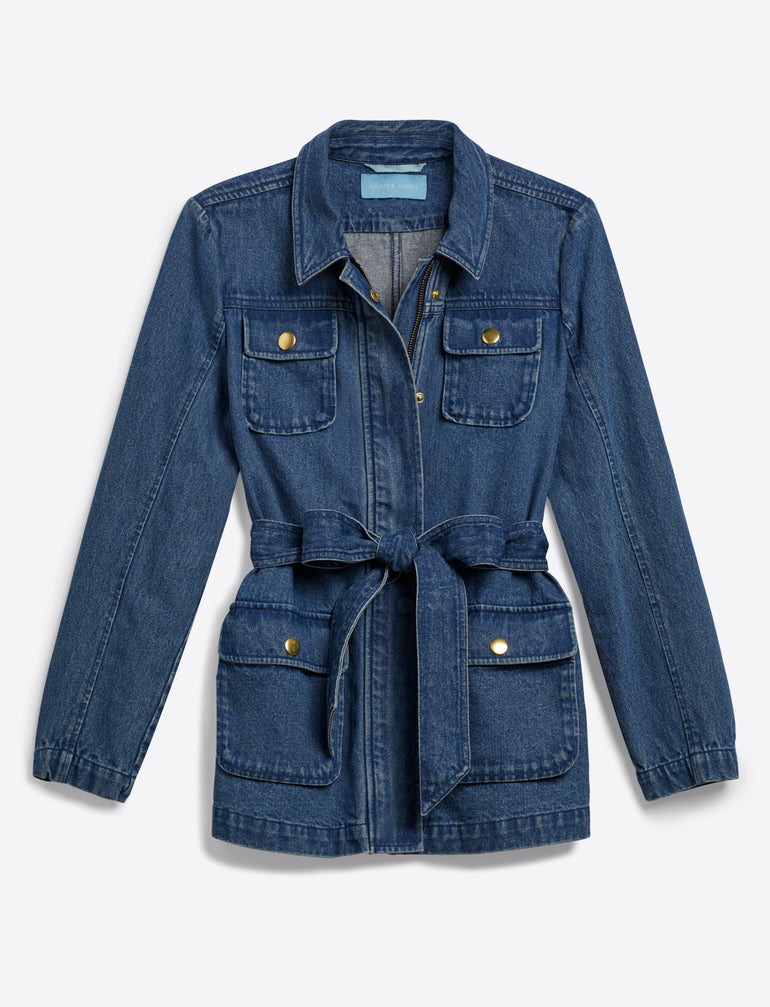 Field Jacket in Dark Wash Denim