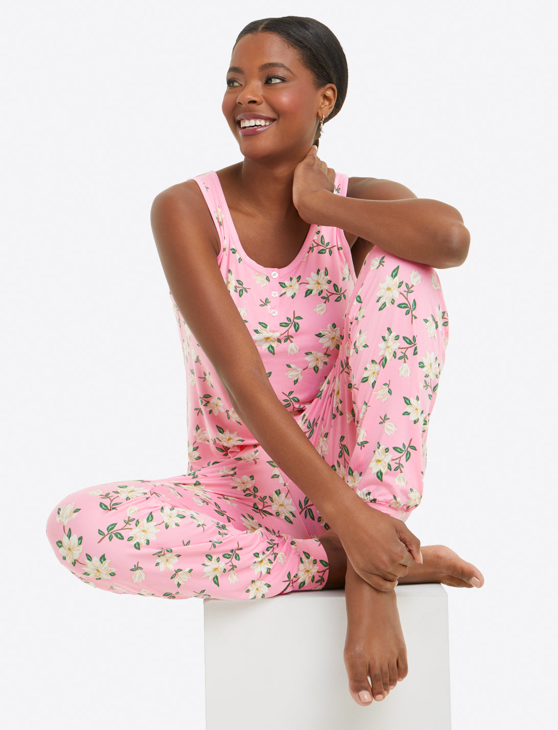 Hillary Pajama Set in Pink Magnolia
