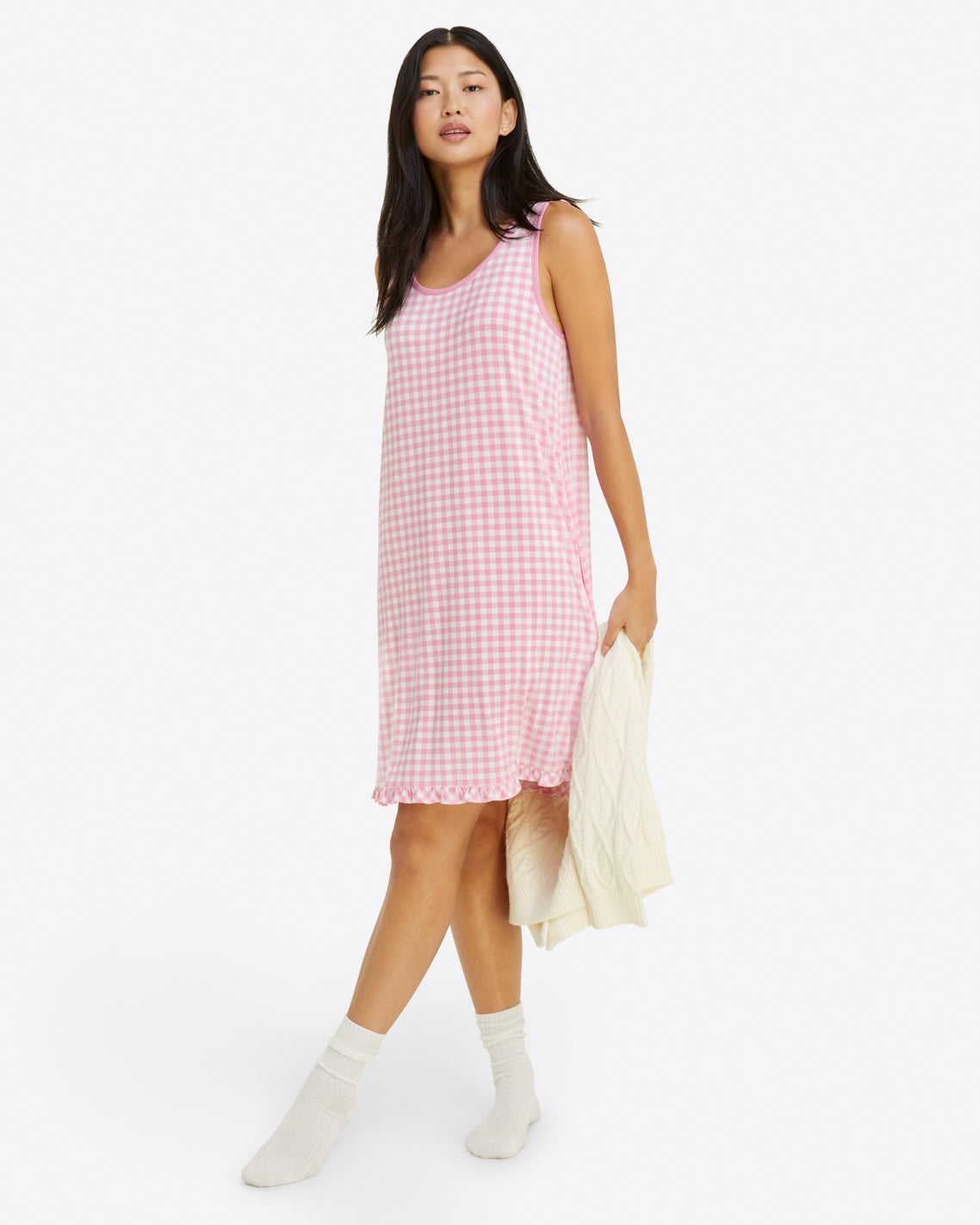 Alison Nightgown in Light Pink Gingham