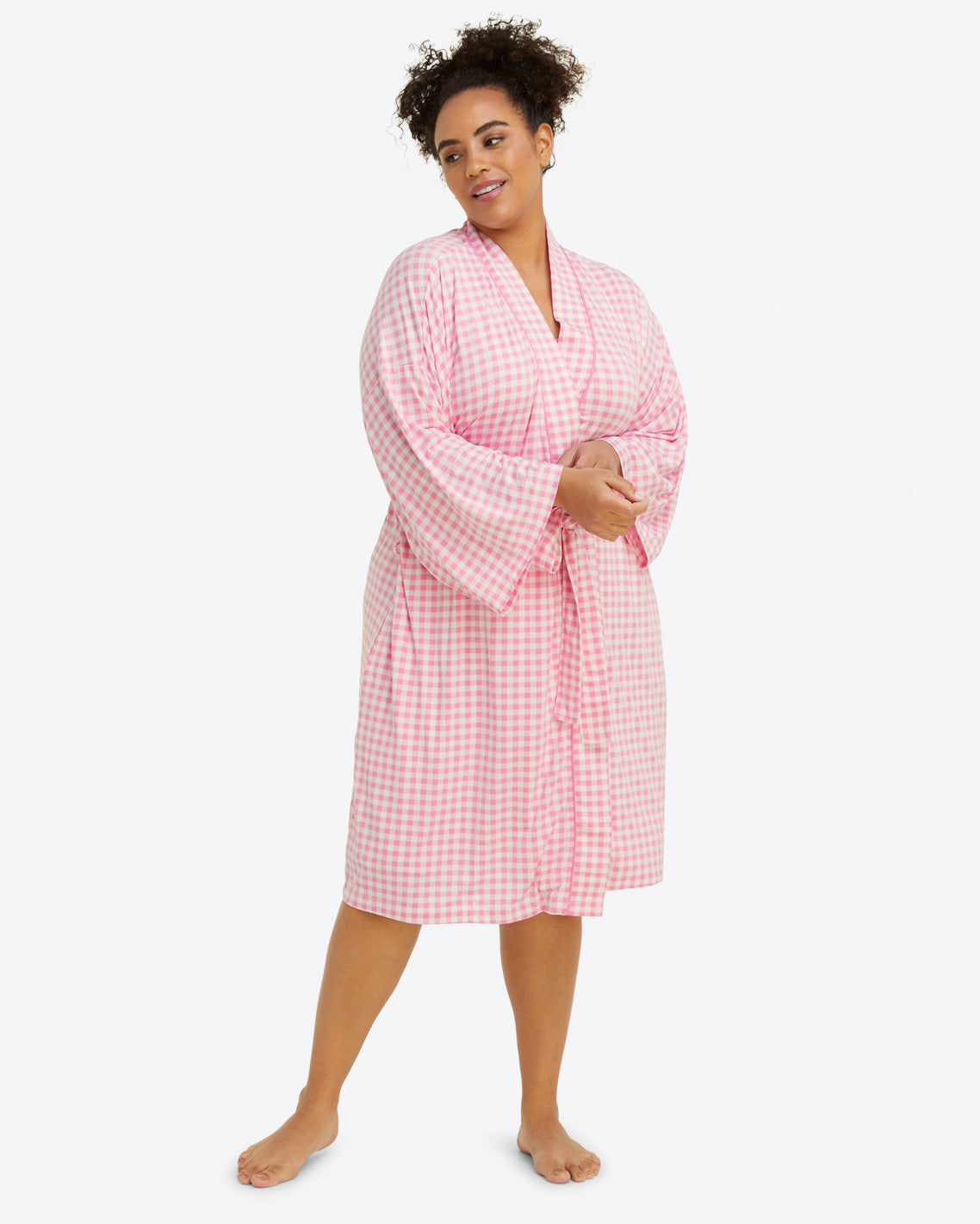 Louise Robe in Light Pink Gingham