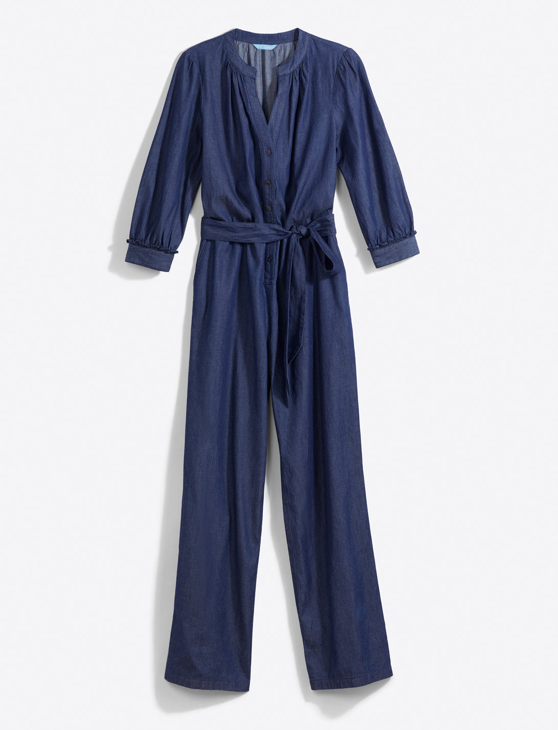 Tie Waist Jumpsuit in Chambray
