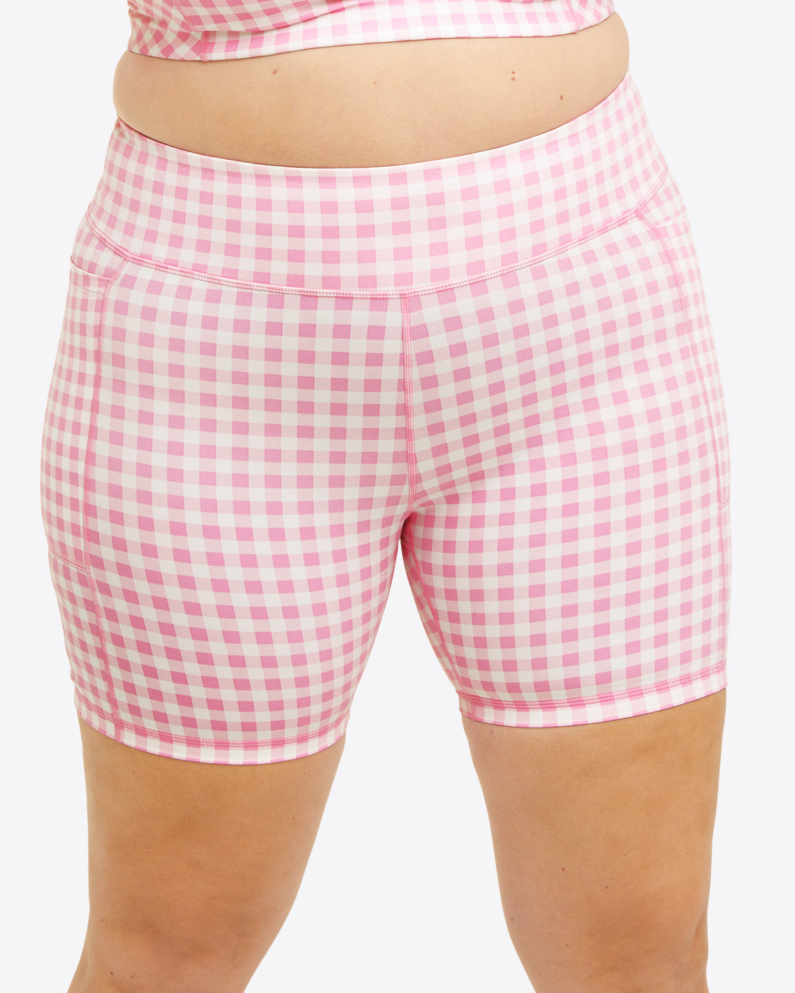 Bike Shorts in Pink Gingham