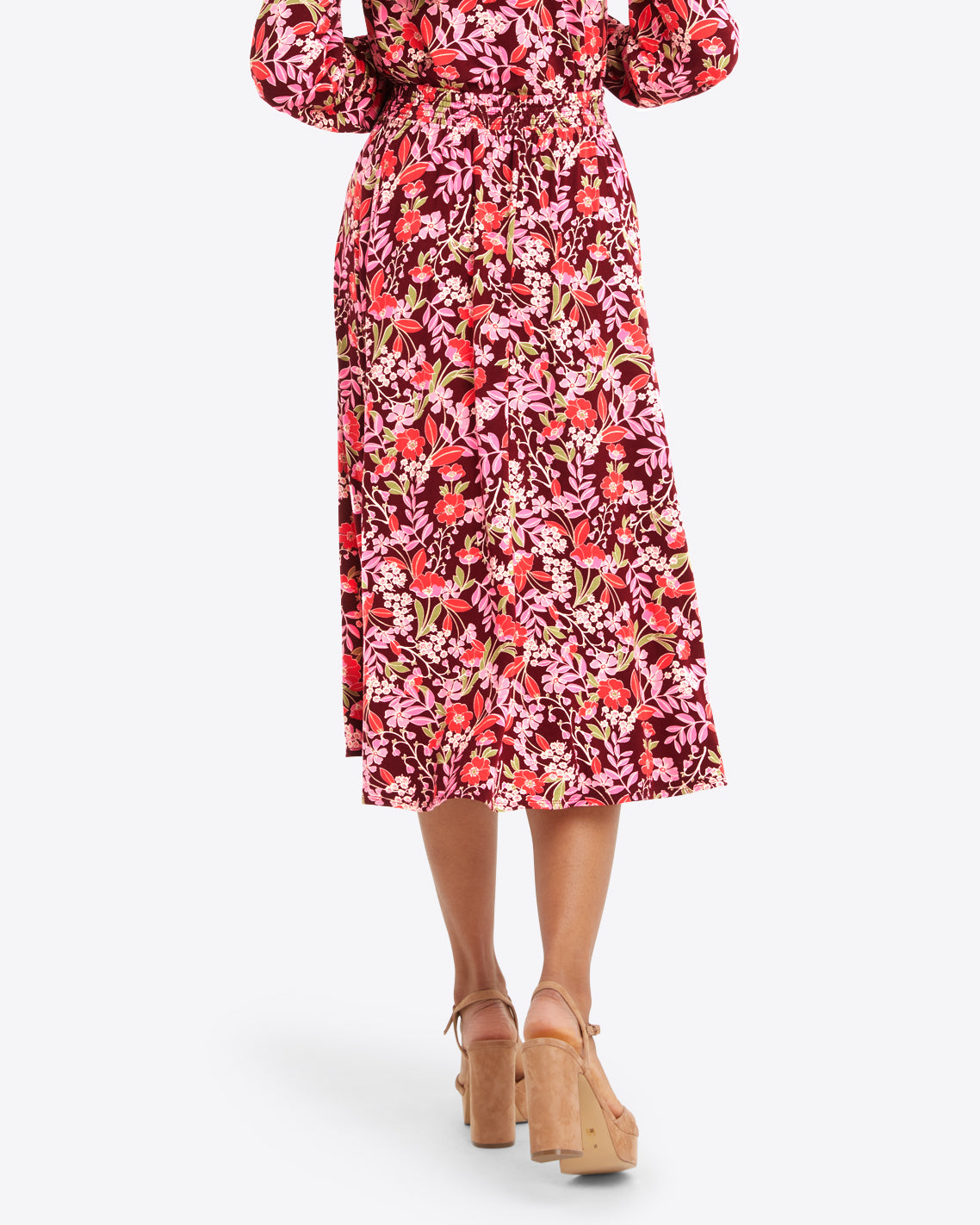 Side Slit Skirt in Flowering Vine