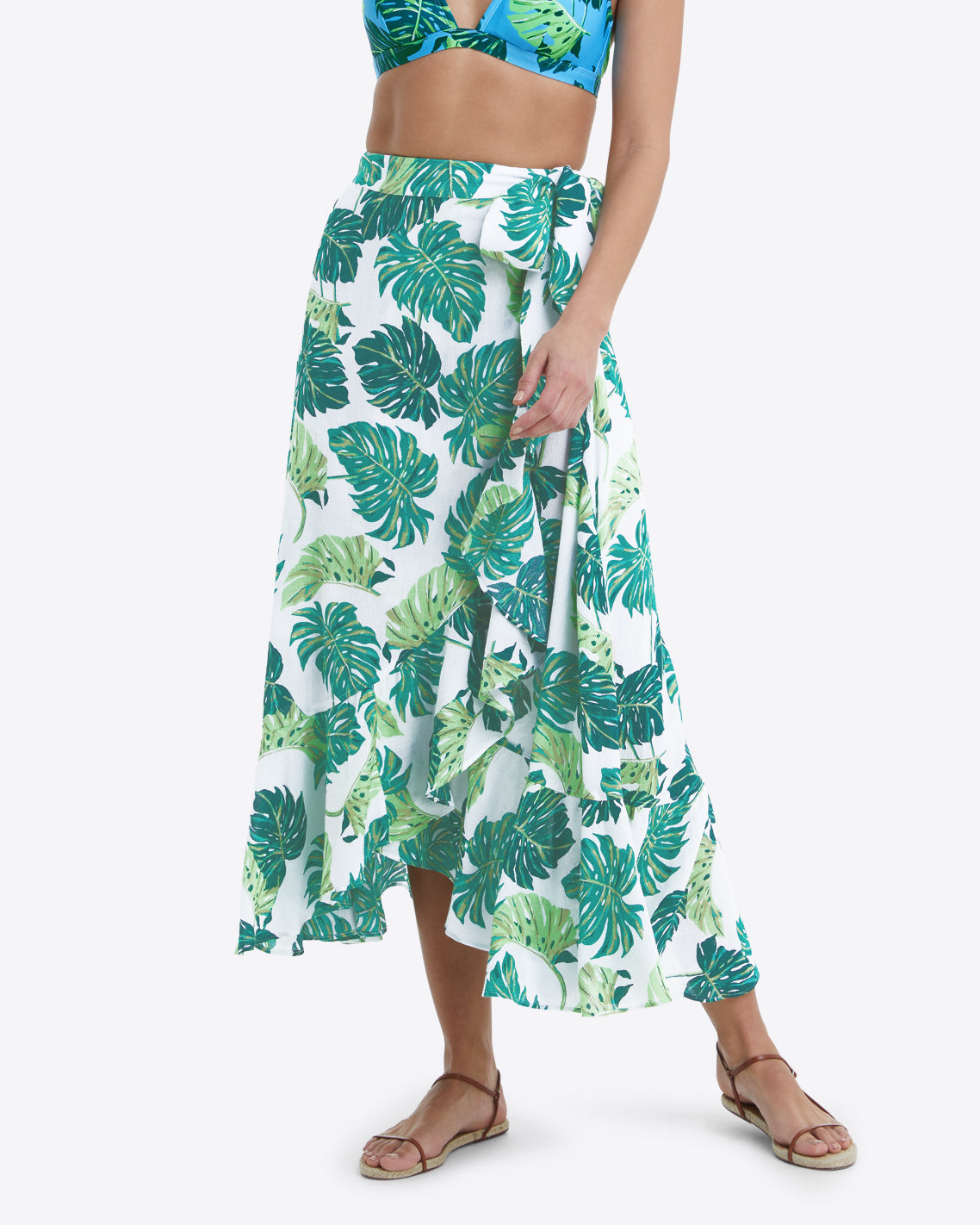 Floral Maxi Skirt in Monstera Floral