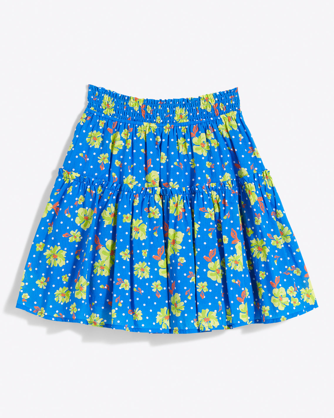 Pull On Mini Skirt in Polka Dot Floral