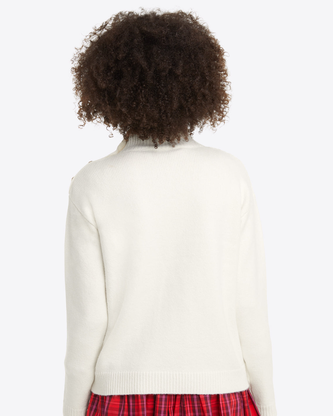 Cableknit Turtleneck Sweater in Magnolia White