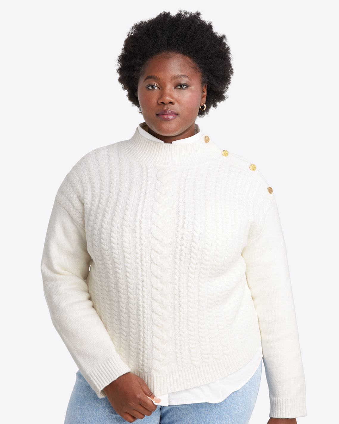 Womens Turtleneck Cable Knit Sweater