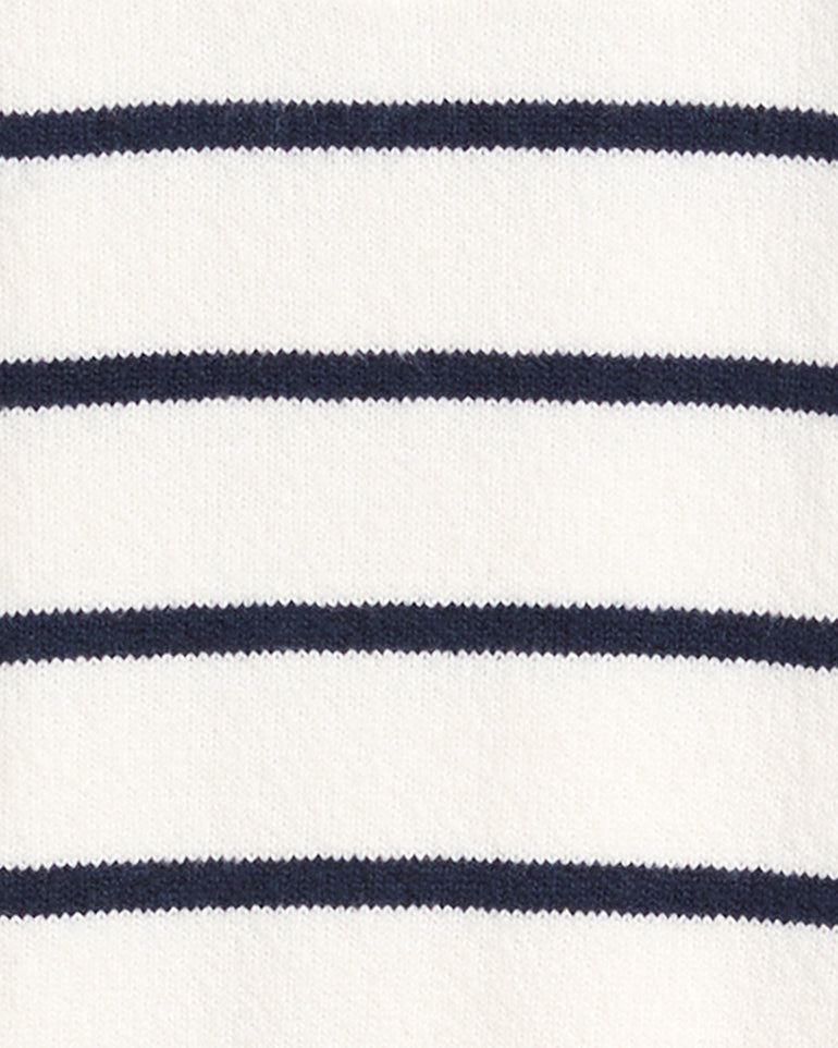 Quarter Zip Sweater in Mariner Stripe