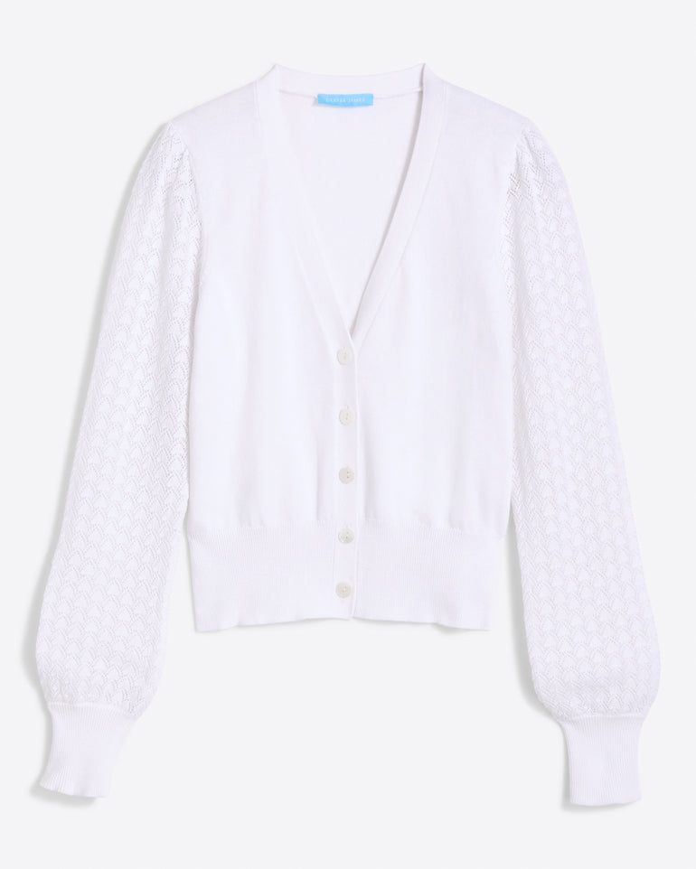 Button Front Cardigan in White