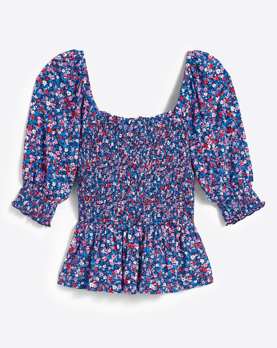 Knit Smocked Top in Spring Ditsy Floral