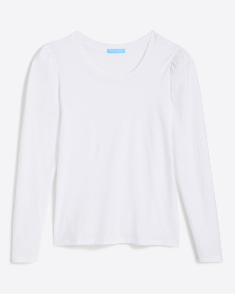 Long-Sleeve Easy Knit Top in White