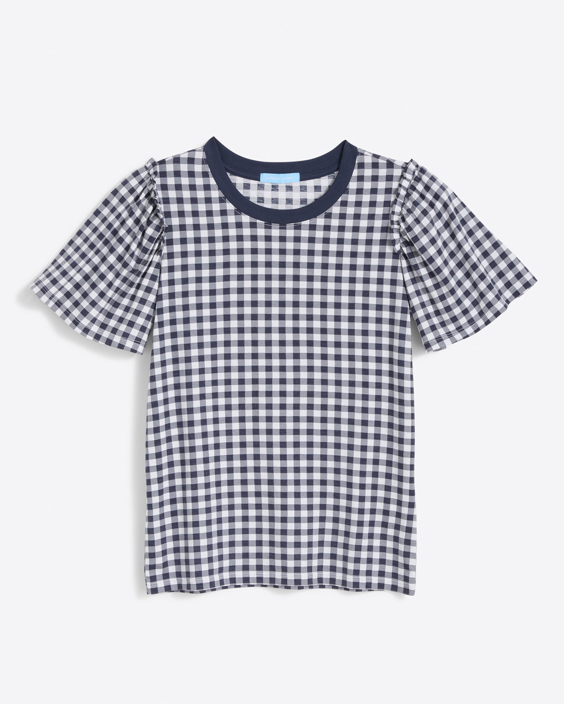Short Sleeve Easy Knit Top in Gingham