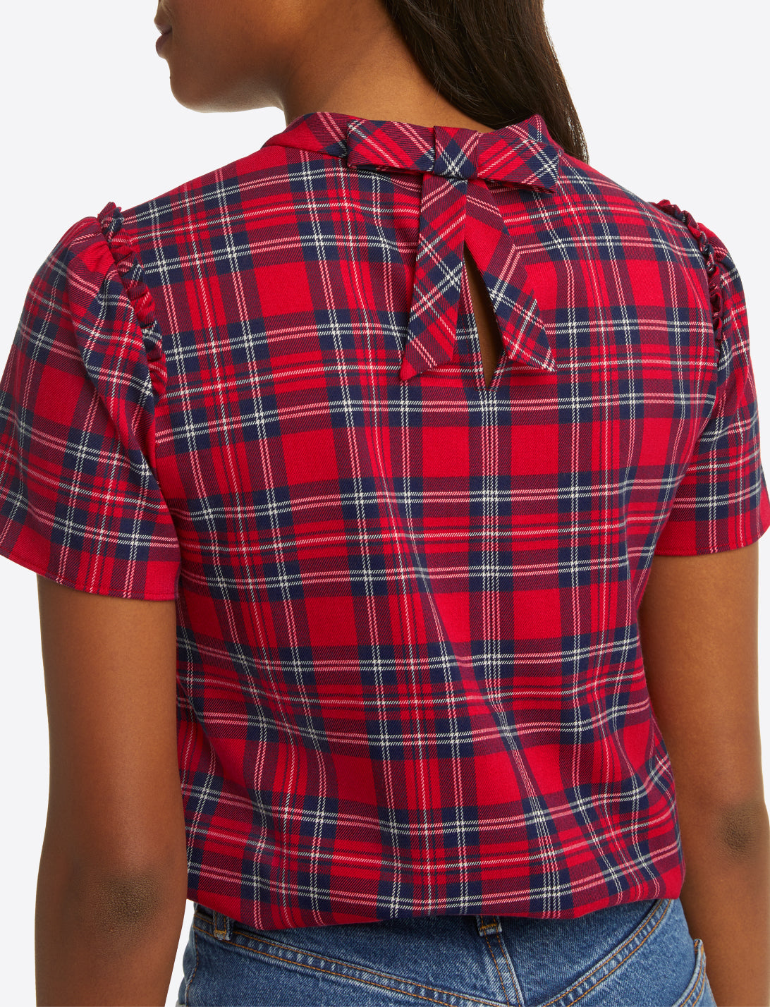 Bow Back Top in Angie Plaid