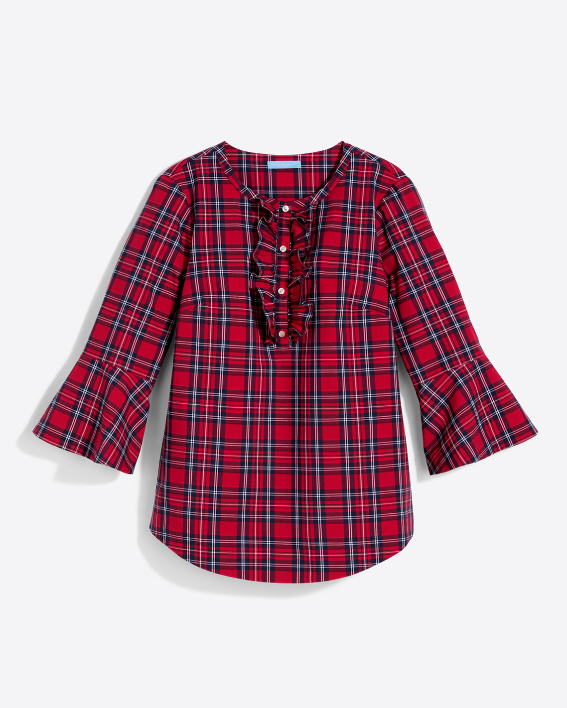 Ruffle Placket Tunic in Angie Plaid