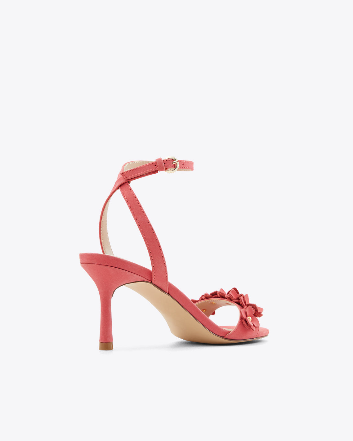 Floral Alice Ankle Strap Heels in Raspberry Pink