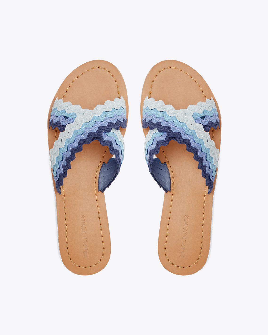 Piper Flat Sandals in Ombre Stripe