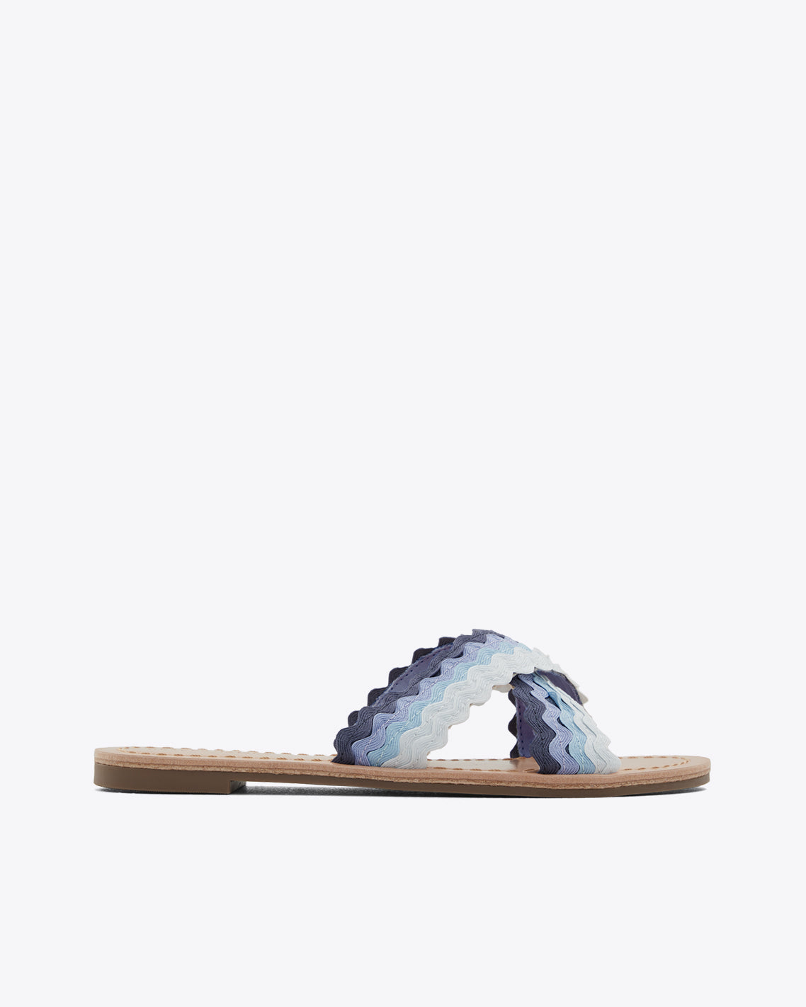 Piper Flat Sandals in Ombre Stripe
