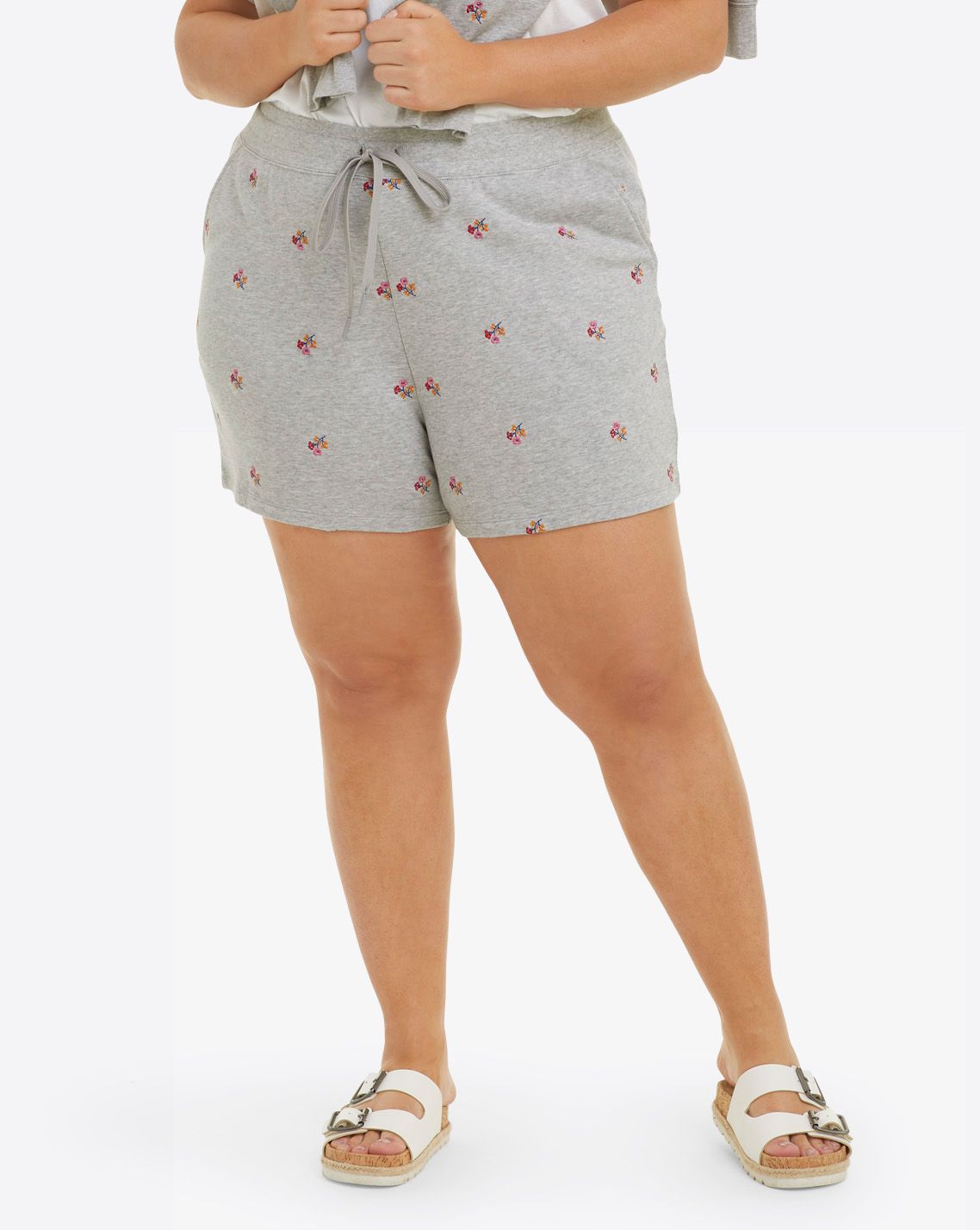 Natalie Sweat Shorts Embroidered Viola