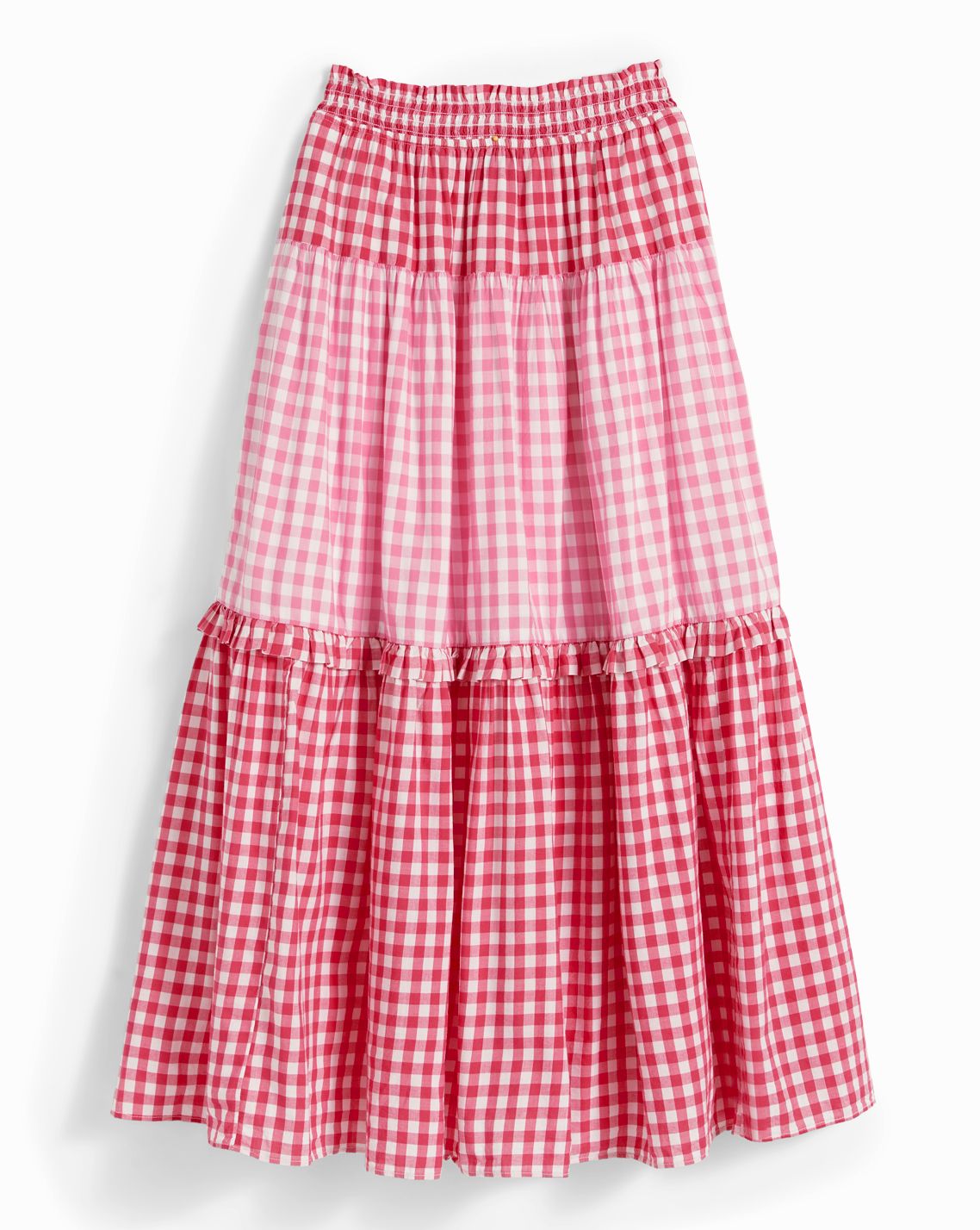 Peasant Skirt in Pink Gingham