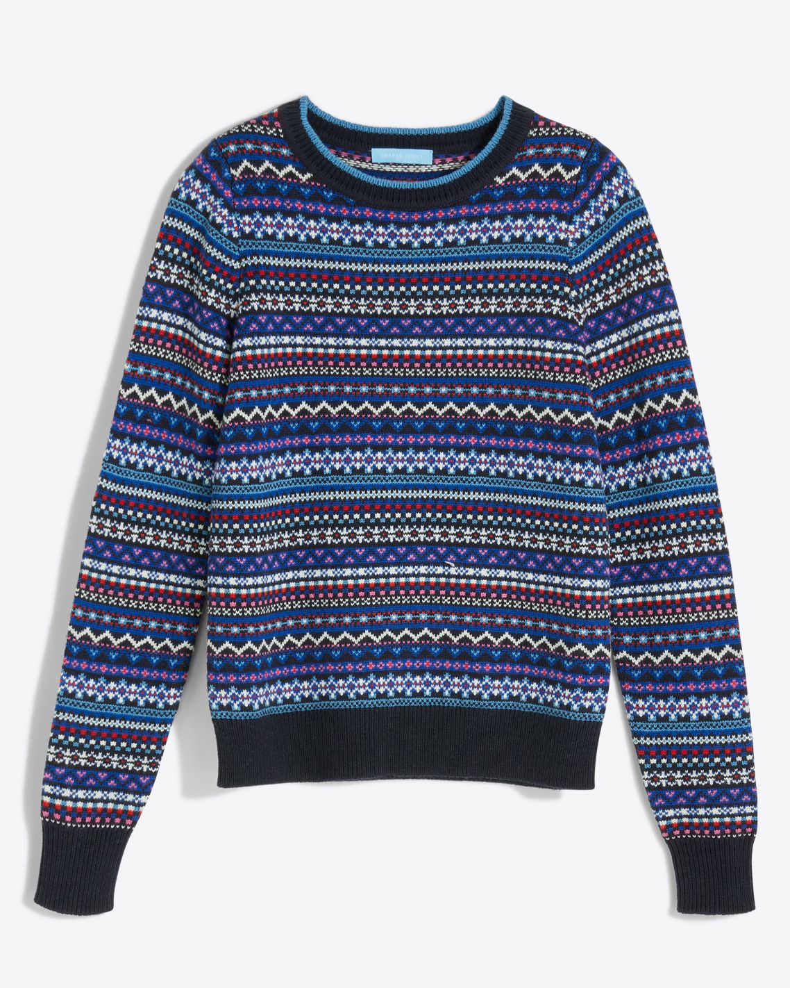 Fairisle Crewneck Sweater in Blue Multi